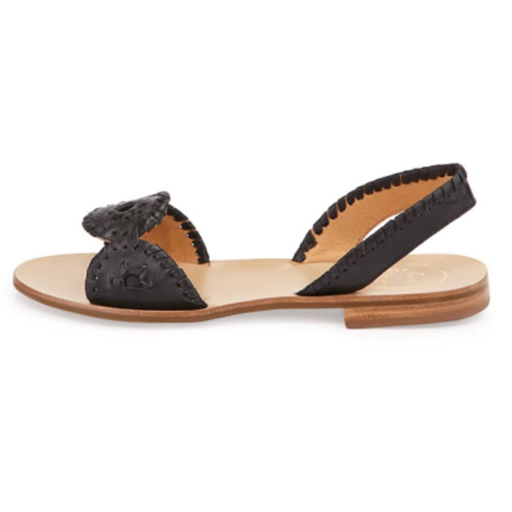 Black Women's Leather Slingback Sandals